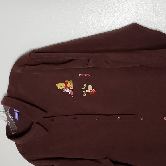 RARE Vintage Disney Faux Suede Button Down Shirt Unisex Collectible Fall Winter - Picture 2 of 7